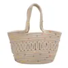 Designer Borse tote di moda di lusso Portafogli Borsa a tracolla singola scavata in cotone intrecciato nuova estate grande capacità Borsa in paglia francese intrecciata borsa da spiaggia per località balneare ragazza