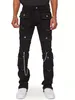 Industrie lourde Muti-Pockets Baggy Jeans Hommes Slim Fit Extensible Y2K Pantalon Cargo Homme High Street Denim Vêtements e4dH #