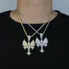 New punk wing pendant necklace plated gold silver color for women men angle wings charm with rope chain cz tennis chains necklaces hip hop jewelry