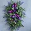 Couronne de tulipes décoratives de printemps, pour porte d'entrée, fleur artificielle d'été, Swag de lavande