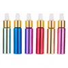 Storage Bottles 30pcs 10ml Mini Perfume Dropper Bottle Cosmetic Refillable Gold Purple Green Blue Red Pink Glass Essential Oil Vials
