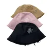 인스 타 그램 꽃의 한국 버전 수 놓은 모피 가장자리 얇은 어부, 여성, 다목적 여름 음영, 태양 보호 및 얼굴 디스플레이 작은 분지 모자
