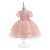 Vestidos de concurso curtos para meninas, lindos quadrados rosa, vestidos de flores para meninas, vestidos de aniversário/festa para meninas, saias do dia a dia, roupas infantis, tamanhos 2 a 10 D326179