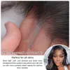 Urno Ble Body Wave humano pre arrancado con pelo de bebé 180% densidad 13x4 HD transparente encaje frente pelucas para mujeres pelucas negras naturales (26 pulgadas)