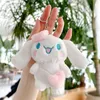 Cinnamoroll Plush Doll Keychain Cartoon Soft Stuffed Plushies Key Ring Bag Pendant Girl Gift Kids Toys