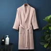 Män kvinnor 100% Cott Terry Bathrobe Suck Water Handduk Sleepwear Spa Hotel LG Bath Robe Kimo Plus Size Dring Gown Lowers O7G3#