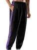 Homens rasgar calças de basquete alta divisão snap butt casual solto ajuste ativo treino sweatpants com bolso roxo pequeno r58e #