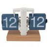 Table Clocks Digital Flip Clock Down Wood Base 12H AM PM Knob Adjust Large Number Retro Battery Powered For Living Room