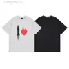 Desginer Balanciaganess t-shirt Baleciaga haute édition Paris Ss23 été b famille saint valentin amour imprimé col broderie ample couple t-shirt à manches courtes