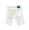 2023 Summer New Casual Denim Shorts Men Fi Białe Kolan długość spodnie Prosty Slim Class
