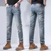 Mens jeans luxury Designer European fashion brand printed men jeans for spring and summer new casual slim fit small straight tube elastic cotton thin style