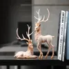 High End Deer Statue Reindeer Figurines Resin ELK Sculpture For Living Room Luxury Home Decoration Nordic Tabletop Ornaments 240325