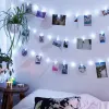 Frame 10m 100Leds Fairy String Lights with 60 Clips for Hanging Pictures Wall Photo Display Frames Lights for Bedroom Wedding Decor