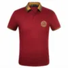 Mens Polos Summer Short-sleeved Mens Casual Polo Shirt Embroidered Bear T-shirt British Sports Pure Cotton