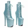 Dansschoenen LAIJIANJINXIA 20 CM/8 Inch Glitter Bovenste vrouwen Platform Party Hoge Hakken Moderne Enkellaarsjes Pole 006