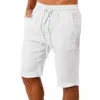 Homens Cott Shorts De Linho Solto Esporte Praia Shorts Verão Homens Casual Carga Shorts Solod Ginásio Bolso Moletom Roupas Masculinas V7K3 #