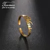 Кольца Teamer на заказ, регулируемые кольца золотого цвета из нержавеющей стали, персонализированные кольца, ювелирные изделия для женщин и мужчин, семейные кольца, ювелирные изделия в подарок 240315