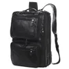 Multifuncional mochila de couro genuíno dos homens bagpack moda masculina saco de viagem escolar grande m036 240323