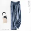 summer Wide Leg Ice Silk Pants Korean Casual Pants Thin Secti Men's Home Pants Cool Pajama Men's Trousers y6M7#