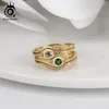 Rings Rings Orsa Jewels Brilliant 925 Sterling Silver Luxury Stading 14k Gold Gold Plated Finger Finger for Women Jewelry Apr29