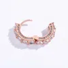 Hoop Earrings 1 Pair Hip Hop CZ Stone Paved Bling Out Circle For Men Women Unisex Fashion Jewelry Rose Gold Silver Color