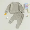 Clothing Sets Toddler Baby Boy Girl Outfits Solid Color Long Sleeve Crewneck Sweatshirt Top And Pants Set 2Pcs Fall Clothes