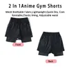 Anime 3D Printing Shorts Men in 1 Training Gym Shorts Fitness Jogging Basketball Summer Sports Shorts 240313