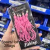 TEASER 10Pairlot BKK Twin Assist Fishhook Jig Fishing Lure Artificial Silicone Soft Skirt Squid Hook Luminous Rubber Tai Kabura 240313