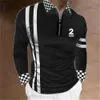 T-shirts pour hommes 2023 Nouvelle mode Hommes Long Slve Zipper Polo Shhirt Abstract Appare Hommes Casual Grande Taille Polo Imprimer Polo S-5XL.T240325