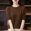 Luxury Designer Women T Shirt Spring Summer Loose Slim Vest T Shirt Solid Color Short Sleeve Shirt