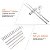 Dinnerware Sets Flatware Folding Chopsticks Outdoor Cutlery Stainless Steel Household Tableware Durable Kit Travel