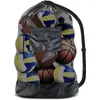 Aufbewahrungstaschen, große Netztasche zum Aufbewahren von Basketball, Fußball, Volleyball, verstellbarer Kordelzug, Schulterball, Sporttrainingsausrüstung