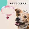 Hundehalsbänder, bequemes Haustierhalsband, stilvoll, verstellbar, mit Schleife, Herz-Anhänger, niedliches Katzenzubehör zum Ankleiden von Hunden