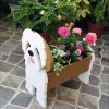 プランター植林鍋動物型漫画植物ポットかわいい犬の漫画プ​​ランタープラントコンテナホルダー屋外の屋内の花の花の花