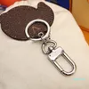 Keychain Designer Fashion Keys Pendant Key Buckle Classic Lemon Genuine Leather Keychains Ornaments