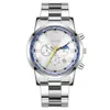 أزياء جديدة Three Eyes Calendar Men's Watch غير القابل للصدأ مع فرقة فولاذية