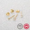 Studörhängen Canner 2/2.5/3mm Moissanite Studs för män Kvinnor S925 Sterling Silver Bride Wedding Diamond Ear 3PCS Set smycken