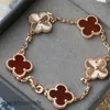 Van Biżuteria Cleef Four Leaf Clover Bransoletka marka Miłość Miłość srebrna różowa spiralna para klasyczna diamentowa biżuteria prezent z pudełkiem