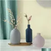 Vase Ceramic Modern Farmhouse Vase Neutral Small for Table Living Room ShelfBookshelf Drop Derviric