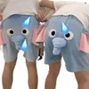 pyjama Shorts 3D Ears Trunk Carto Lovely Elephant Loose Plush Sleepwear Elastic Waist Summer Men Women Sleep Short Pants 11dL#