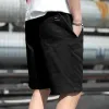 Sommershorts Männer lässige weiße Feste Farbe Elastizier Taille Bermudas Männlich 2024 Trendshosen reines Cott L27Z#
