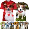 Novo Fi Animal Jack Russell Terrier Dog 3D Impresso T-shirt dos homens Bonito Dog Print Harajuku Streetwear Unisex Casual Top Tees v1my #