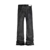 High Street mano spazzolato colla scintillante Baggy Flare Jeans per gli uomini Y2k Pantales Hombre pantaloni di pelle pantaloni di jeans oversize C2Z8 #