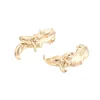 Stud Earrings Trend Leaf Rhinestone Metal Women's Exaggerated Banquet Jewelry Accessories