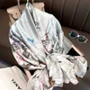 Lenços moda lenço de seda mulheres manto ar condicionado cachecol primavera / verão protetor solar headband feriado vento toalha de praia q240326