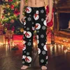 Pantaloni del pigiama di Natale Carto Pupazzo di neve 2024 Pantaloni del pigiama stampati di Capodanno Abbigliamento da notte di Natale per adulti Figura intera Indumenti da notte N6we #