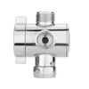 New 1/2Inch And Bathroom Three Way T-Adapter Sier White Polished For Toilet Bidet Head Diverter Shower Faucet