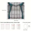 1pc Window Drapery Printed Waterproof Shower Curtain Including Hooks, Decorative Bathtub Curtain, Partition, Accessories, Bathroom Decor