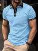 Men's T-Shirts 2024 Summer New Mens Casual Office Short-Slved Polo Shirt Fashion Lapel T-Shirt Mens Comfortable Polo Shirt Mens Clothing T240325