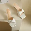 Hausschuhe Comem Frauen Sommer Schuhe Slides Niedrige Mode Mit Hohen Absätzen Maultiere Luxus Hohe 2024 Grundlegende Retro Slipper Damen Dünne Fersen